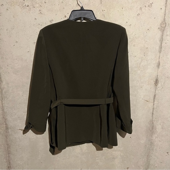 Kasper Women's Green Wrap around Belted Jacket Blazer 10 - Picture 6 of 9